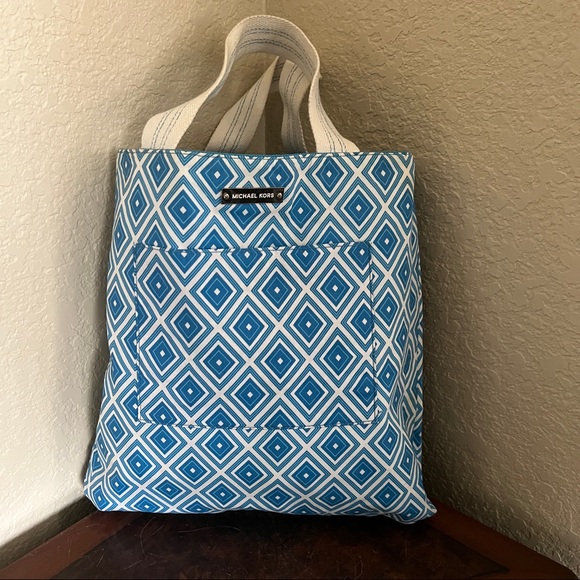 Michael Kors Turquoise Canvas Tote Bag - Picture 5 of 16